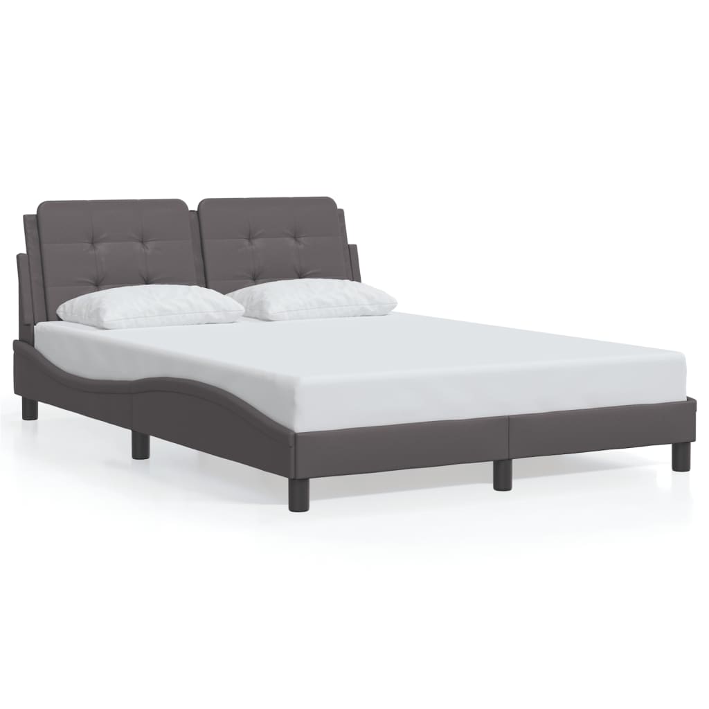 Cadre de lit avec LED sans matelas gris 140x200 cm