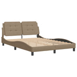 Bed frame with LED without mattress cappuccino 140x200 cm