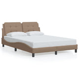 Bed frame with LED without mattress cappuccino 140x200 cm