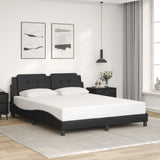 Bed frame with LED without mattress black 160x200 cm