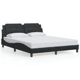 Bed frame with LED without mattress black 160x200 cm