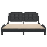 Bed frame with LED without mattress black 160x200 cm