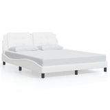 Bed frame with LED without mattress white 160x200 cm