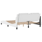 Bed frame with LED without mattress white 160x200 cm