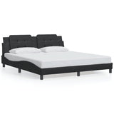 Bed frame with LED without mattress black 180x200 cm