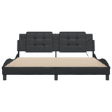 Bed frame with LED without mattress black 180x200 cm