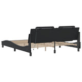 Bed frame with LED without mattress black 180x200 cm