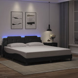 Bed frame with LED without mattress black 180x200 cm