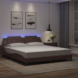 Cadre de lit avec LED sans matelas marron 180x200 cm