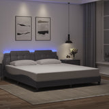 Cadre de lit avec LED sans matelas gris 180x200 cm