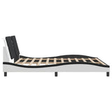 Bed frame with LED without mattress white and black 180x200 cm