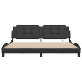 Bed frame with LED without mattress black 200x200 cm