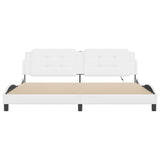 Cadre de lit avec LED sans matelas blanc 200x200 cm