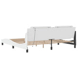 Cadre de lit avec LED sans matelas blanc 200x200 cm