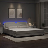 Cadre de lit avec LED sans matelas blanc 200x200 cm