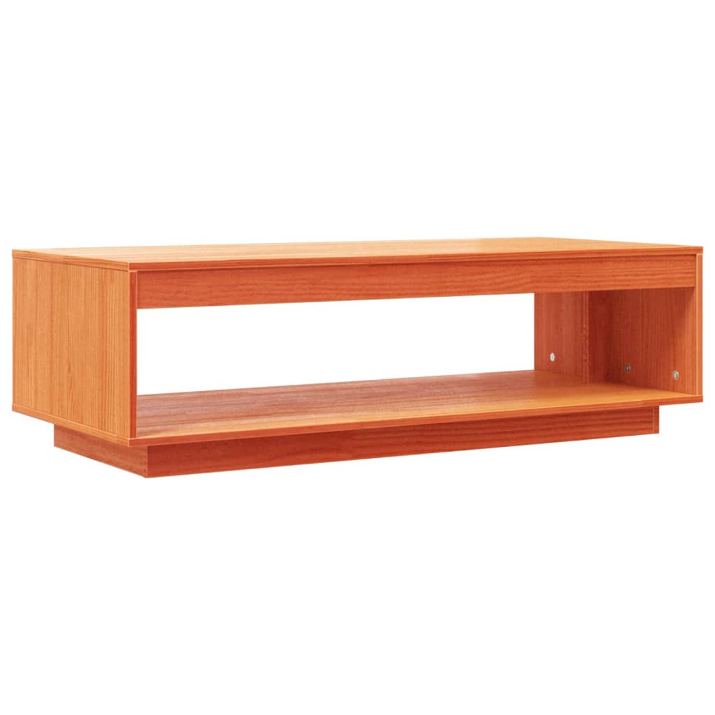 Table basse cire marron 110x50x33,5 cm bois massif de pin