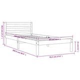 Bettgestell ohne Matratze, braunes Wachs, 90 x 200 cm, massives Kiefernholz