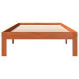 Bed frame without mattress brown wax 90x200 cm solid pine wood