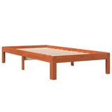 Bed frame without mattress brown wax 90x200 cm solid pine wood