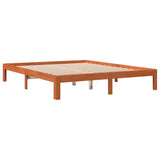 Bed frame without mattress brown wax 180x200cm solid pine wood