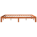 Bed frame without mattress brown wax 180x200cm solid pine wood