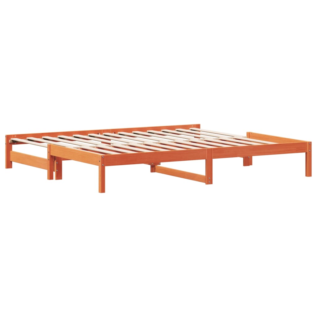 Lit de jour et lit gigogne sans matelas cire marron 80x200 cm