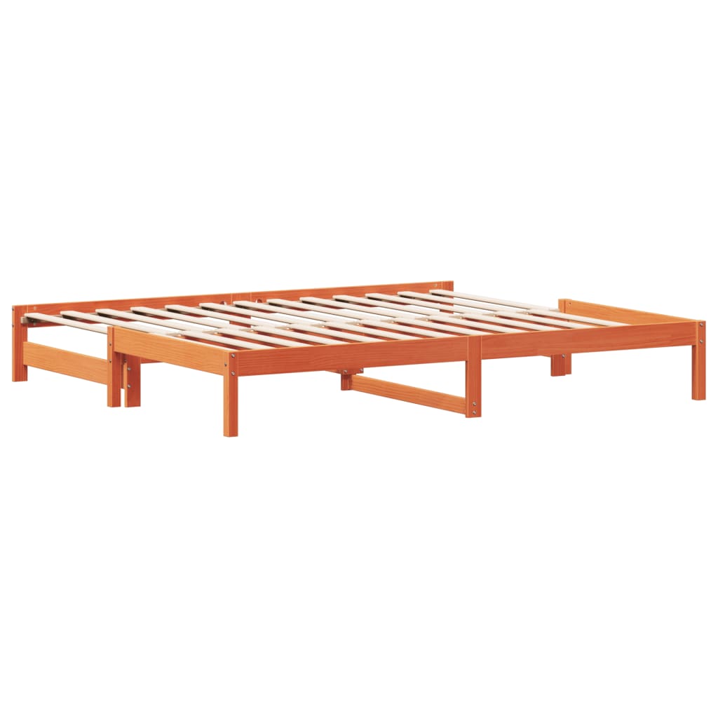 Lit de jour et lit gigogne sans matelas cire marron 90x190 cm