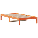 Day bed without mattress brown wax 80x200 cm solid pine wood