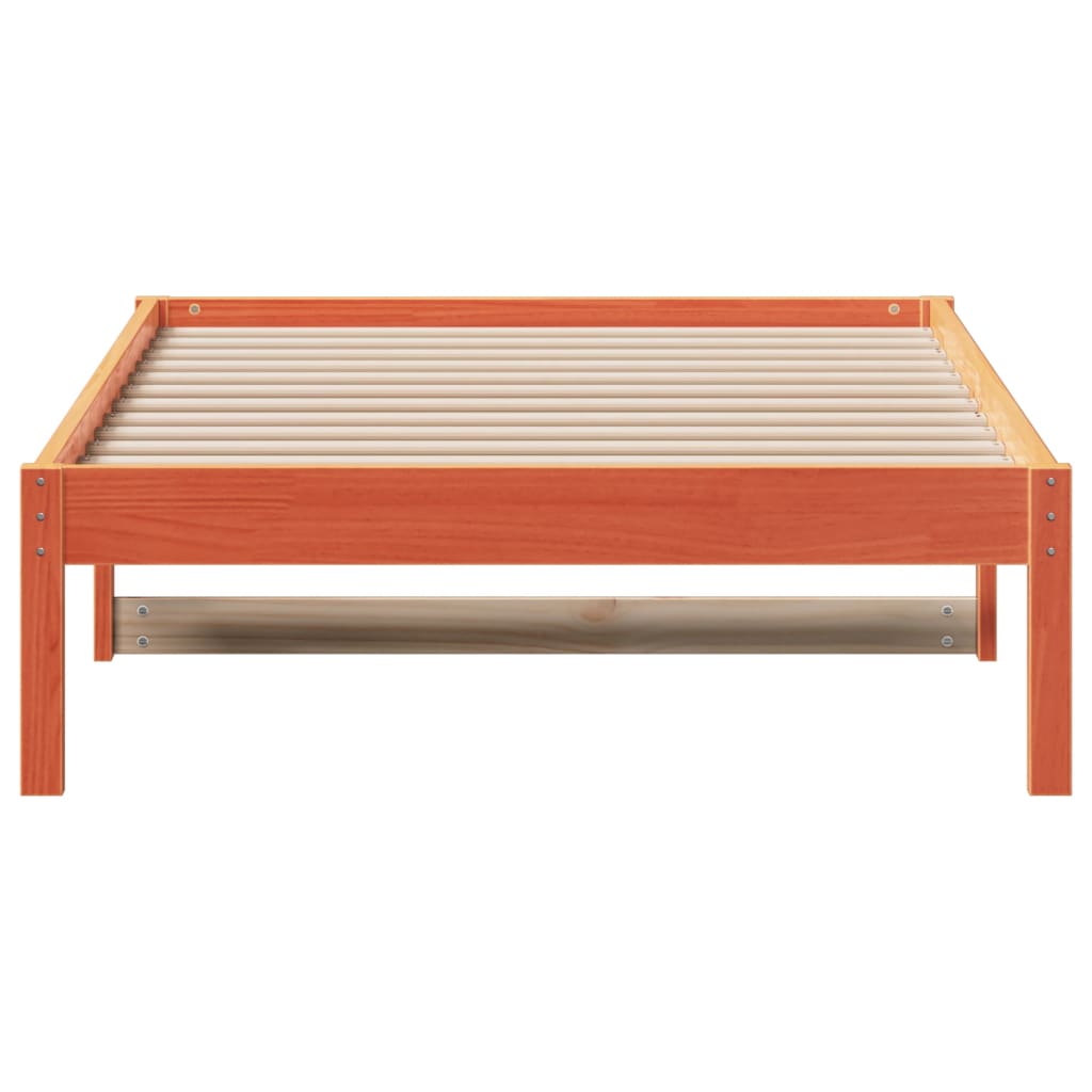 Day bed without mattress brown wax 80x200 cm solid pine wood