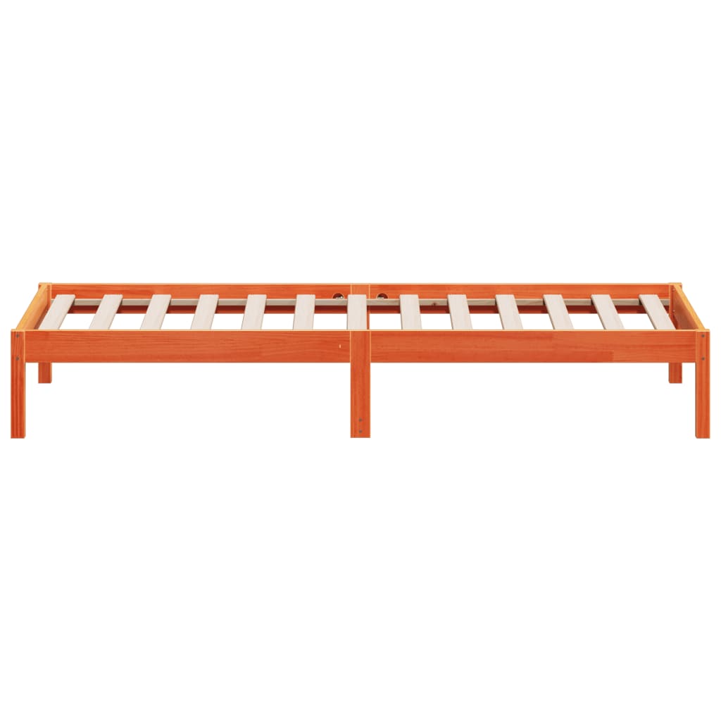 Day bed without mattress brown wax 80x200 cm solid pine wood