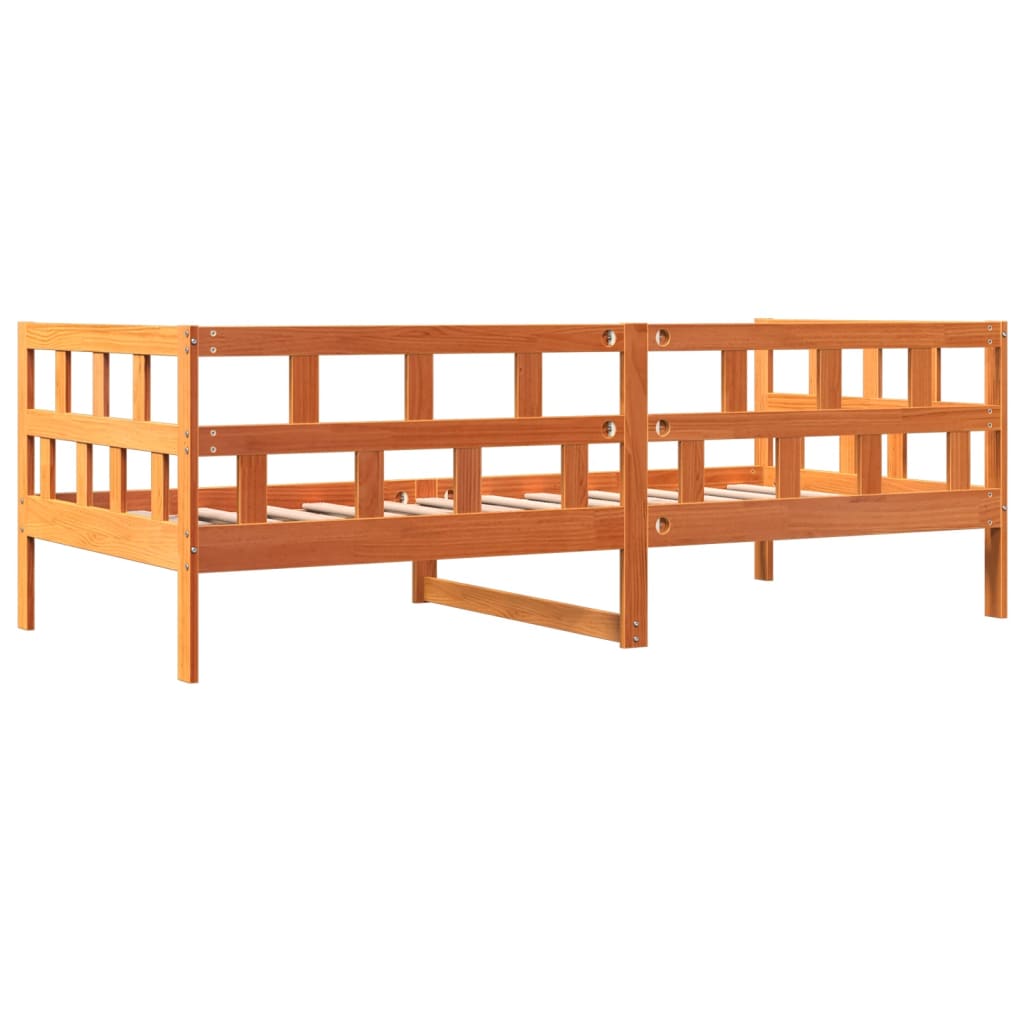 Lit de jour sans matelas cire marron 90x200 cm bois pin massif