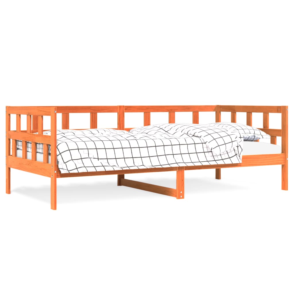 Lit de jour sans matelas cire marron 90x190 cm bois pin massif