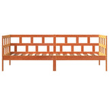 Day bed without mattress brown wax 90x190 cm solid pine wood