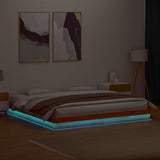 LED bed frame without mattress 200x200 cm solid wood