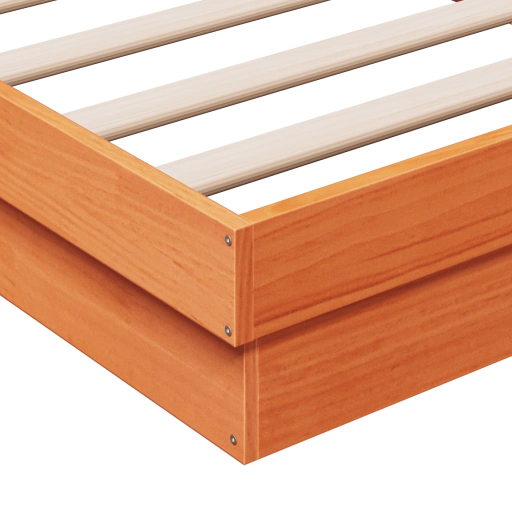 Cadre de lit à LED sans matelas 90x190 cm bois massif