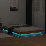 LED bed frame without mattress 140x190 cm solid wood