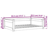 Hundebett aus braunem Wachs, 95,5 x 65,5 x 28 cm, massives Kiefernholz