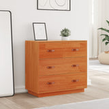 Braunes Wachs-Sideboard 80x40x75 cm aus massivem Kiefernholz