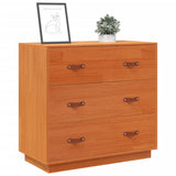 Braunes Wachs-Sideboard 80x40x75 cm aus massivem Kiefernholz