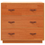 Braunes Wachs-Sideboard 80x40x75 cm aus massivem Kiefernholz