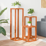 Plant stands 3 pcs brown wax solid pine wood