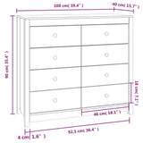 Armoire latérale cire marron 100x40x90 cm bois de pin massif