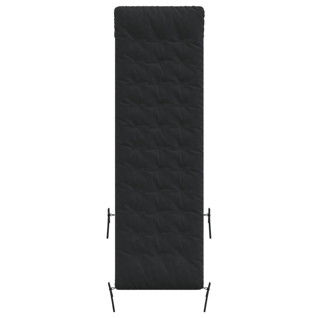 Coussin de chaise longue noir 160x50x10 cm similicuir daim