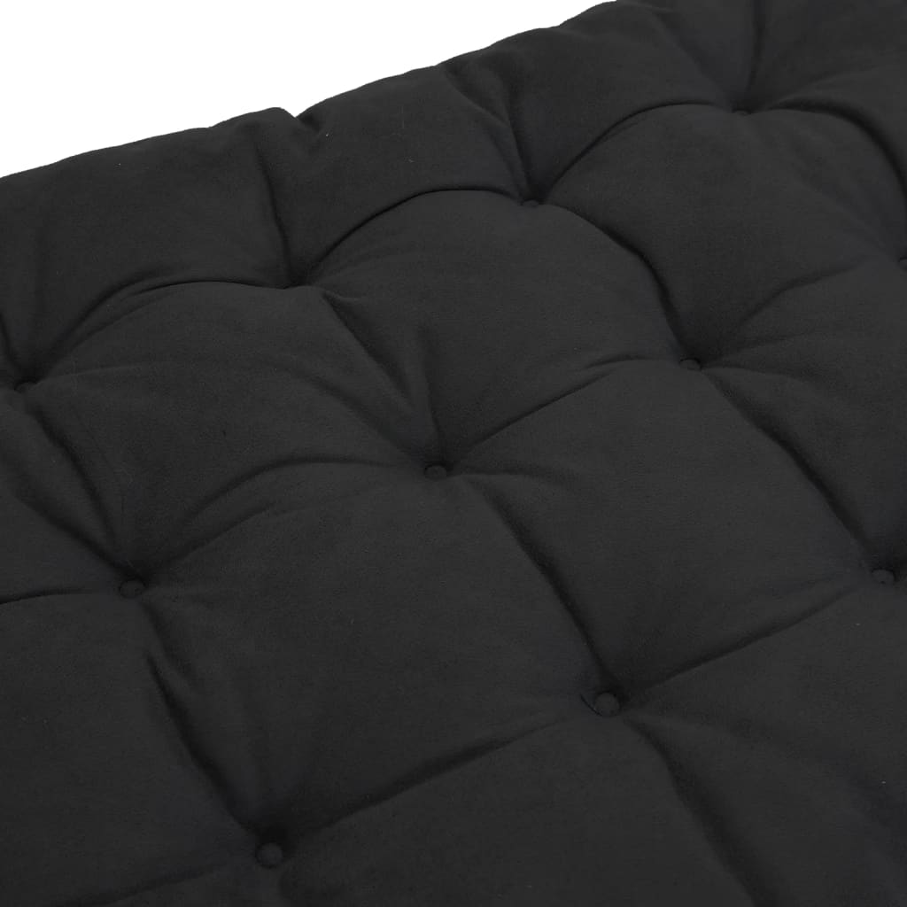 Coussin de chaise longue noir 160x50x10 cm similicuir daim