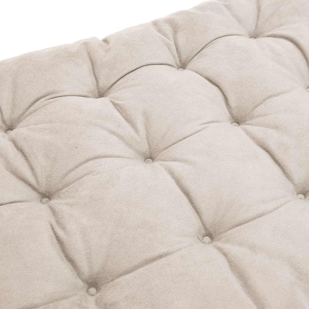 Coussin de chaise longue crème 160x50x10 cm similicuir daim