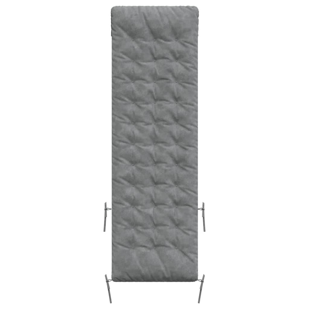 Coussin de chaise longue gris 160x50x10 cm similicuir daim