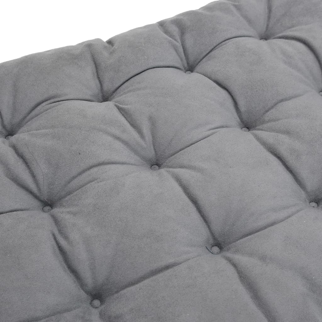 Coussin de chaise longue gris 160x50x10 cm similicuir daim