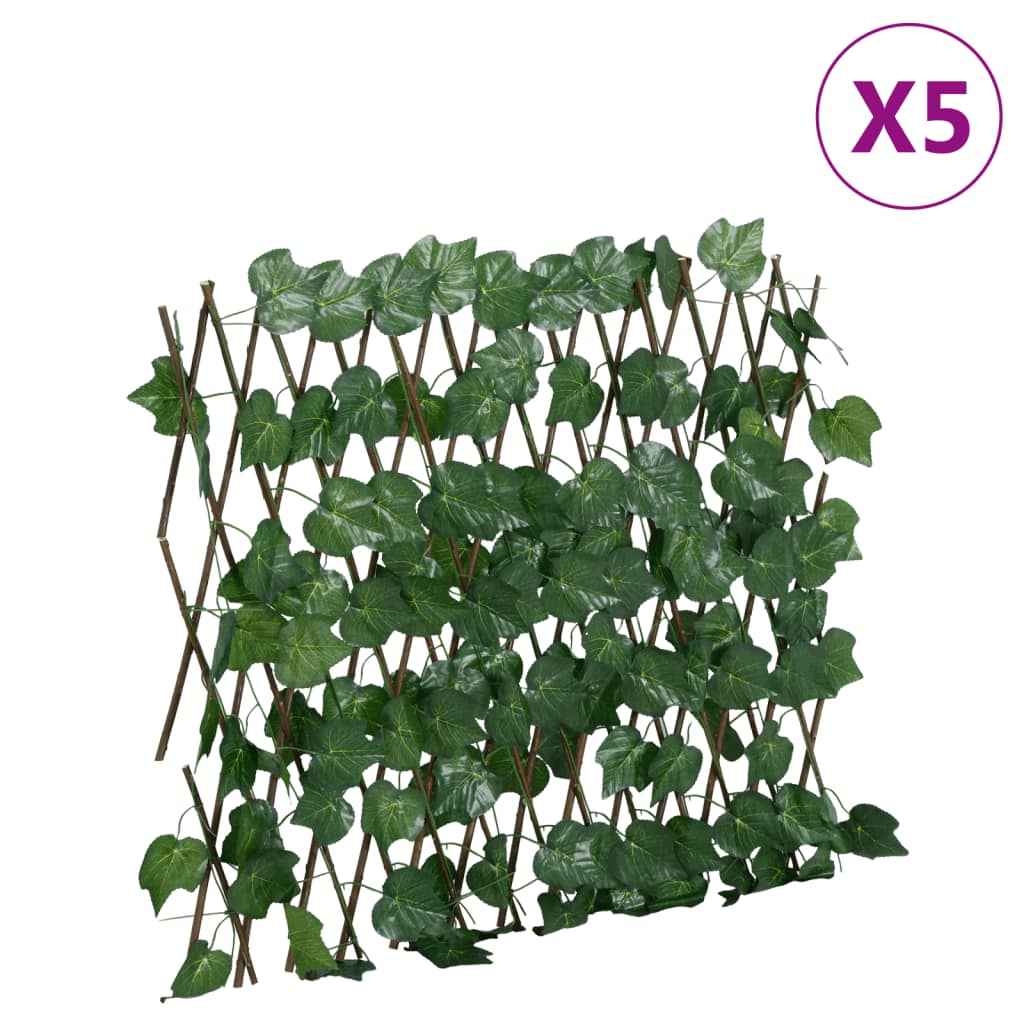 vidaXL Treillis de feuille de vigne artificiel extensible 5 pcs