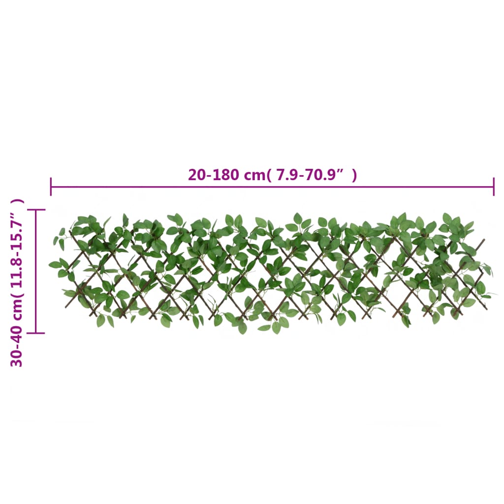 vidaXL Erweiterbares künstliches Efeu-Spalier 5 Stück Grün 180 x 30 cm