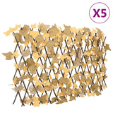 vidaXL Treillis de feuille d'érable artificiel extensible 5 pcs